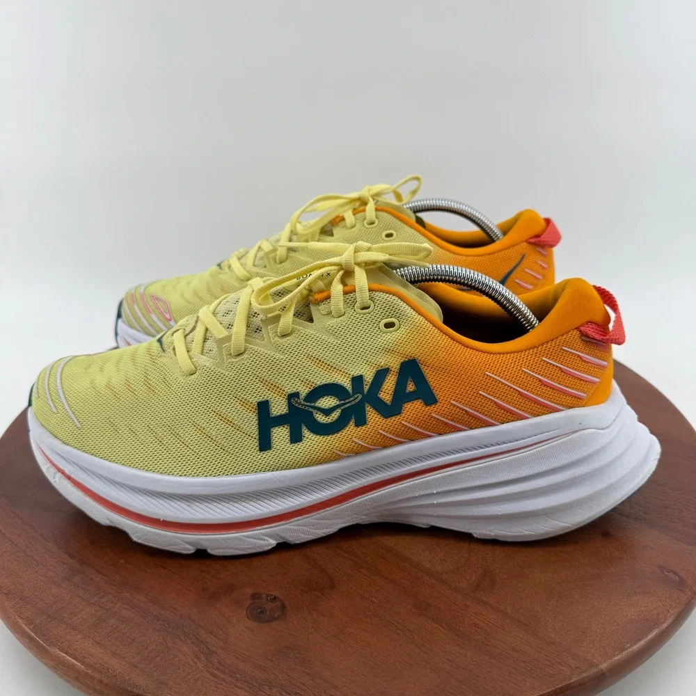 Hoka Bondi X Running Shoes Mens Yellow Pear/Radiant Yellow Carbon Plate 12D*flaw